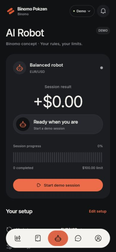 BinoPokzen AI Robot screen